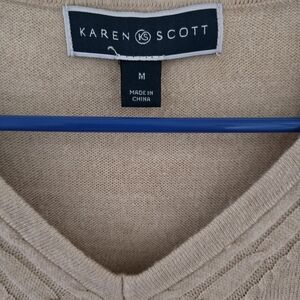 Karen Scott Women's V-Neck Sweater in Beige